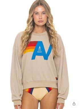 Aviator Nation Sand Color logo sweatshirt, UNISEX, size XL